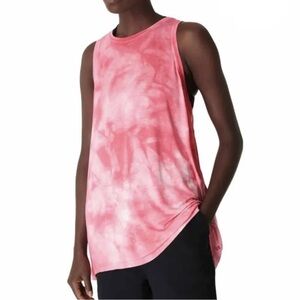 Sweaty Betty - Pink and White Tie Dye Tank